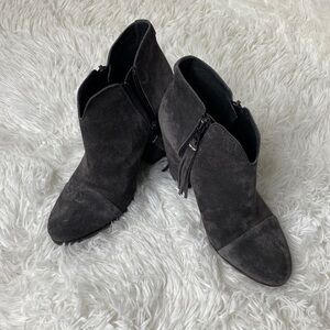 Rag & bone black/gray soft leather double side zip ankle boots